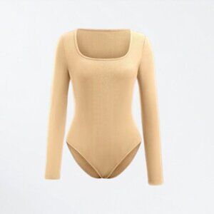 Yozy Beige Long Sleeve Bodysuit